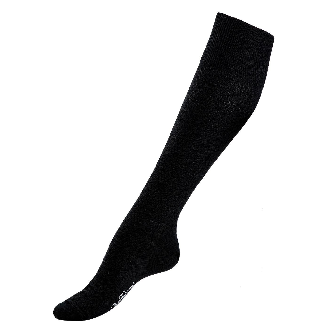 Seigaiha - Women's Socks - Black Merino Wool
