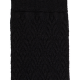 Seigaiha - Women's Socks - Black Merino Wool