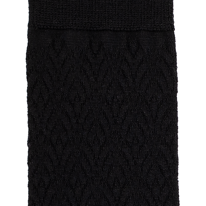 Seigaiha - Women's Socks - Black Merino Wool