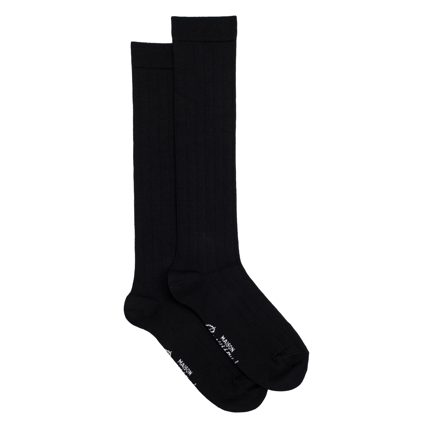 Les côtes - chaussettes homme - laine mérinos noir