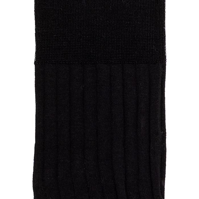 Les côtes - chaussettes homme - laine mérinos noir