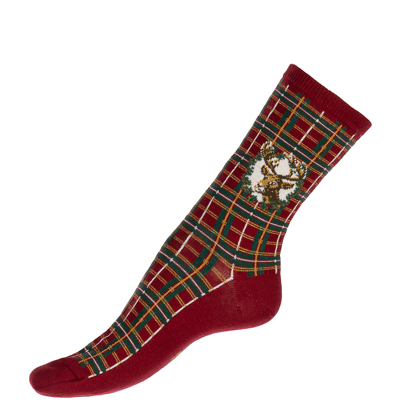 Les tartans - chaussettes femme - coton bordeaux