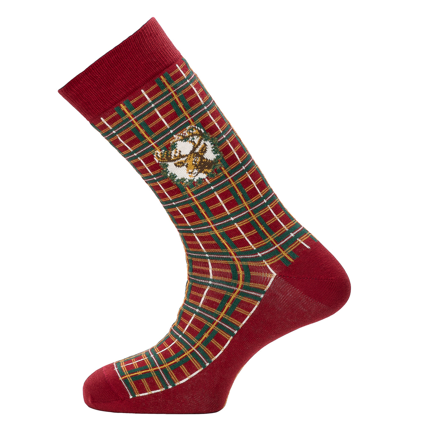 Les tartans - chaussettes homme - coton bordeaux