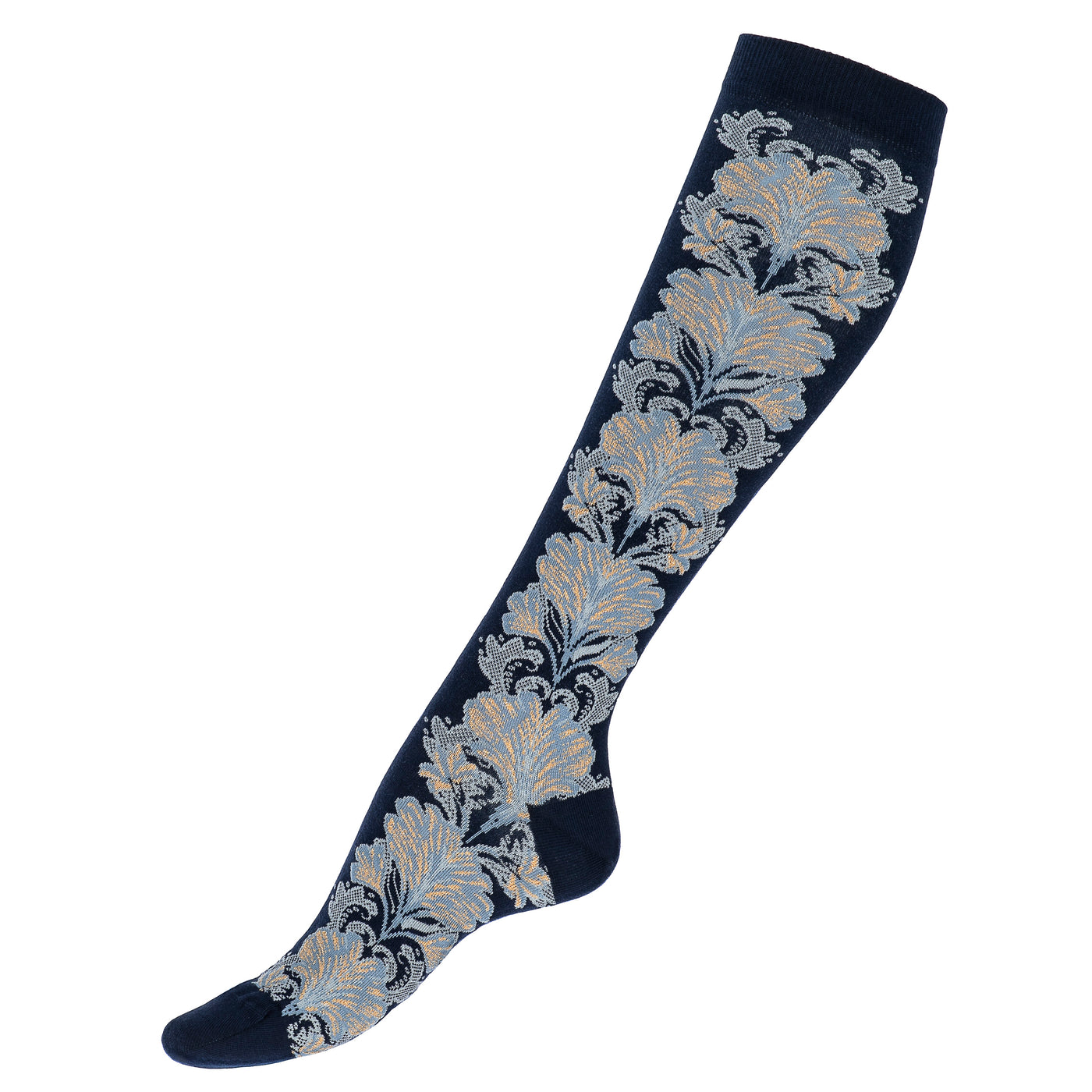Les fleurs - chaussettes femme - coton marine