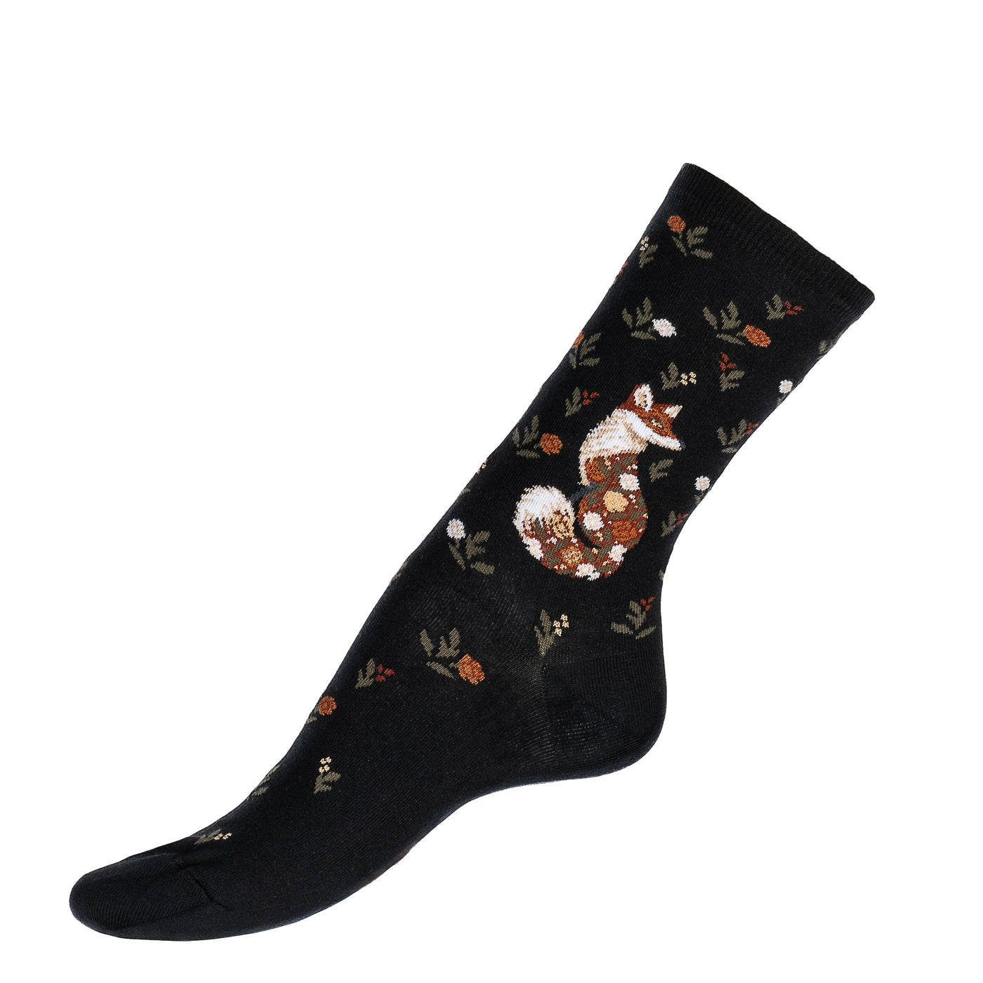 La renarde - chaussettes femme - coton noir
