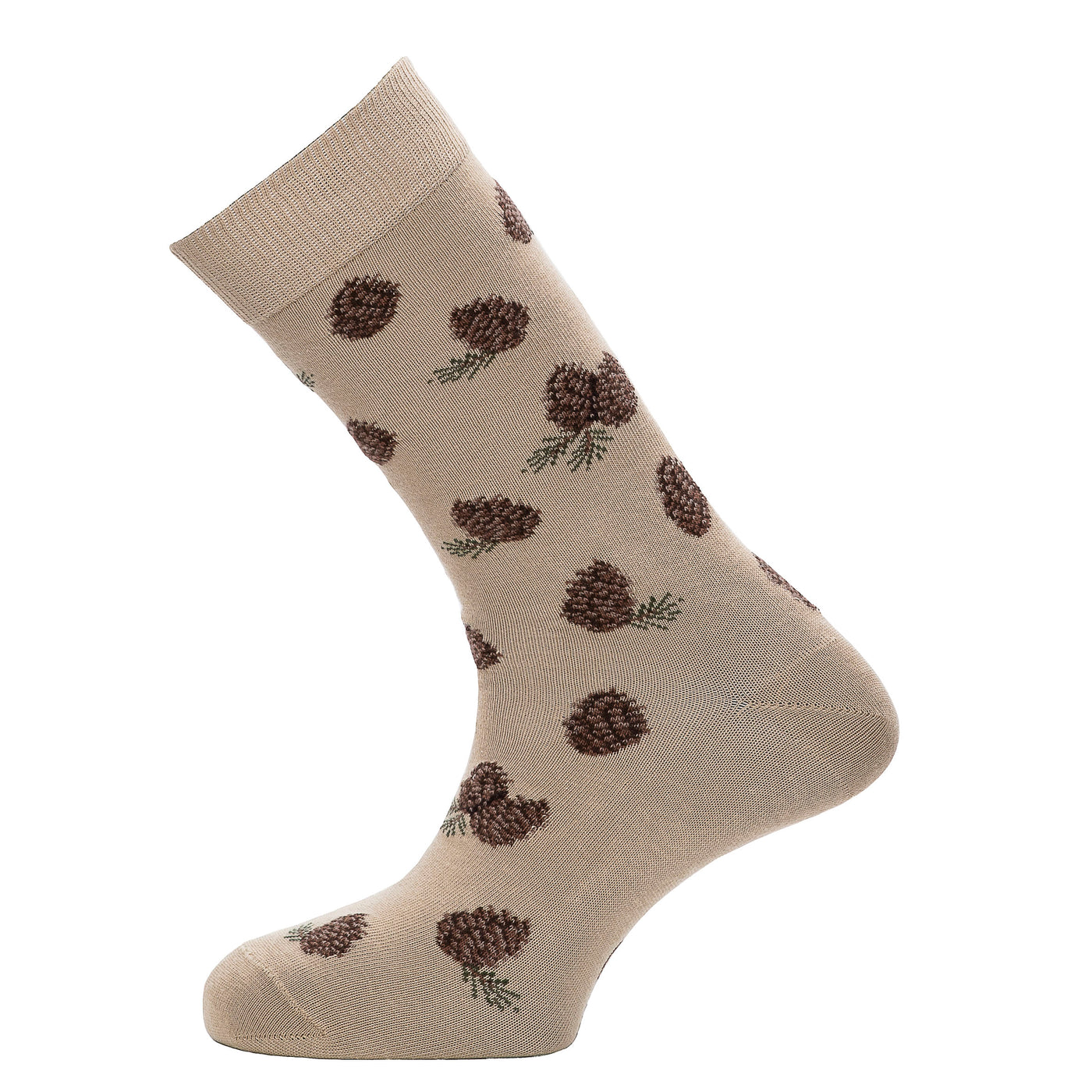 Les pommes de pins - chaussettes homme - coton beige