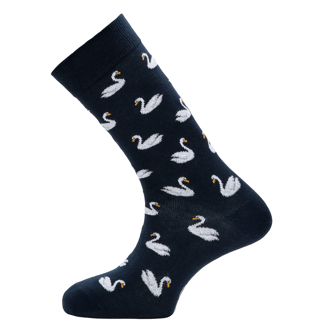 Les cygnes - chaussettes homme - coton marine