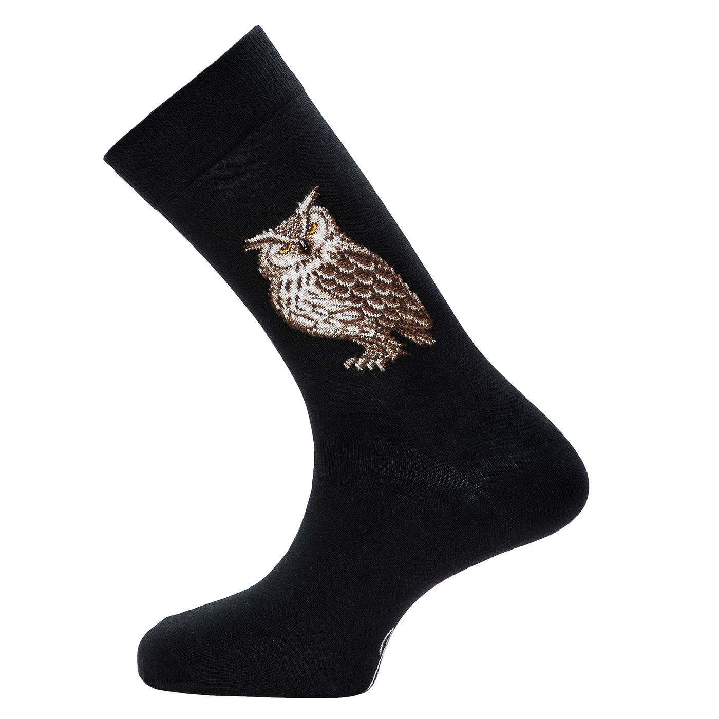 Le hibou - chaussettes homme - coton noir