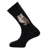 Le hibou - chaussettes homme - coton noir