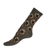 Les chats - chaussettes femme - coton kaki