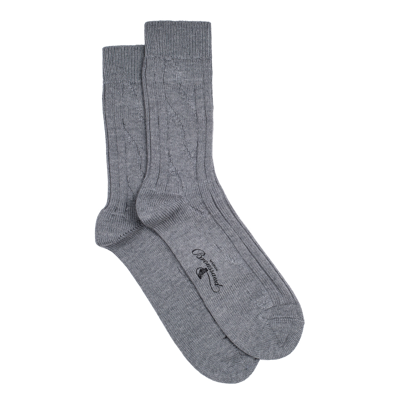 Les torsades - chaussettes homme - laine mérinos gris-clair