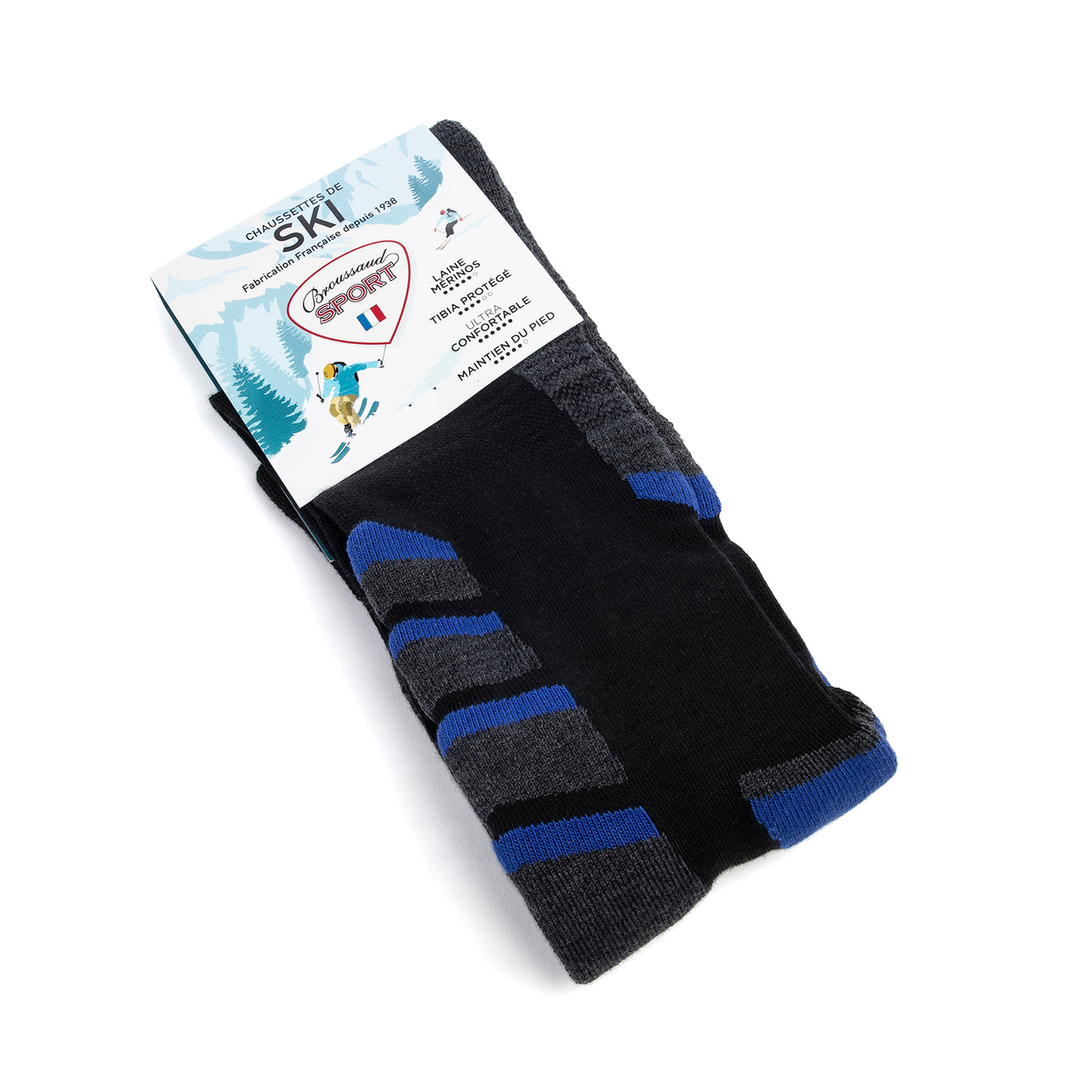 Chaussettes Ski X-Socks Discover OTC - Taille 45-47 - Bleu Marine - Soutien Tonique - Respirantes - Confort Max