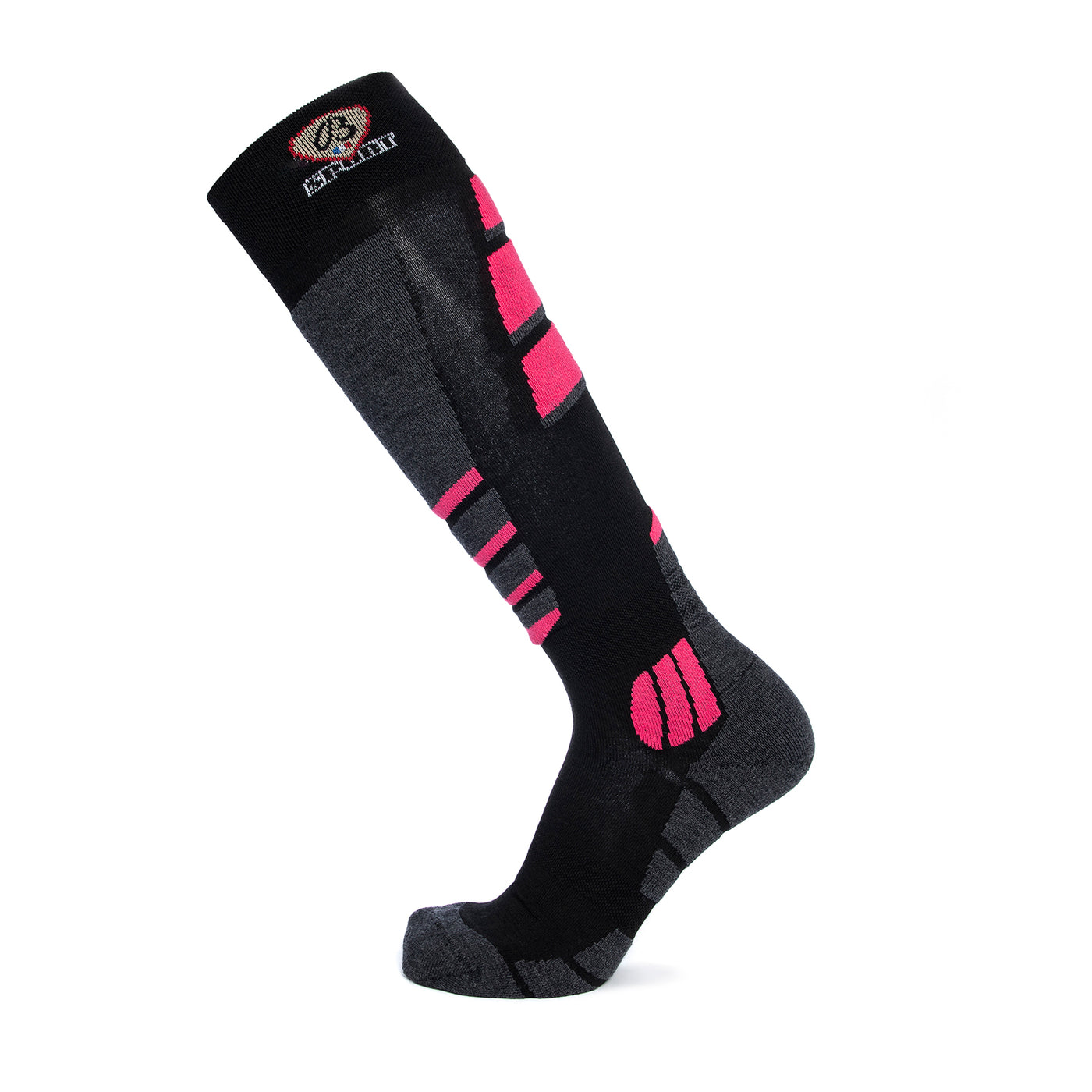 Ski socks black/grey/pink