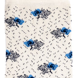 Chaussette femme courte blanche à rayures beige et rose avec packaging Maison Broussaud.