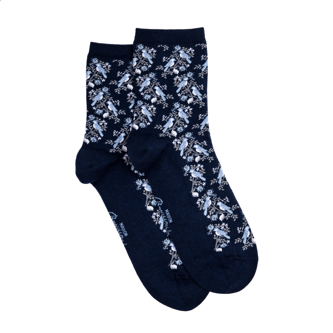 Les mésanges - chaussettes femme - coton marine