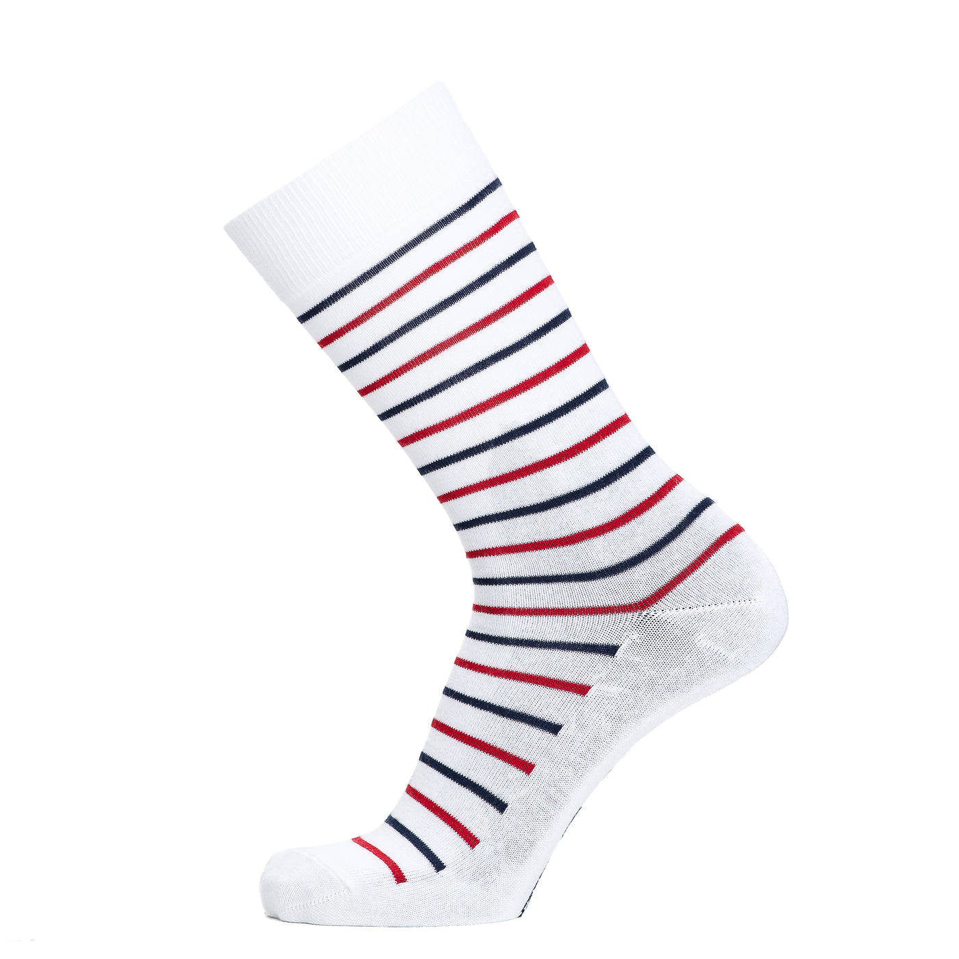La marinière tricolore - chaussettes homme - coton blanc