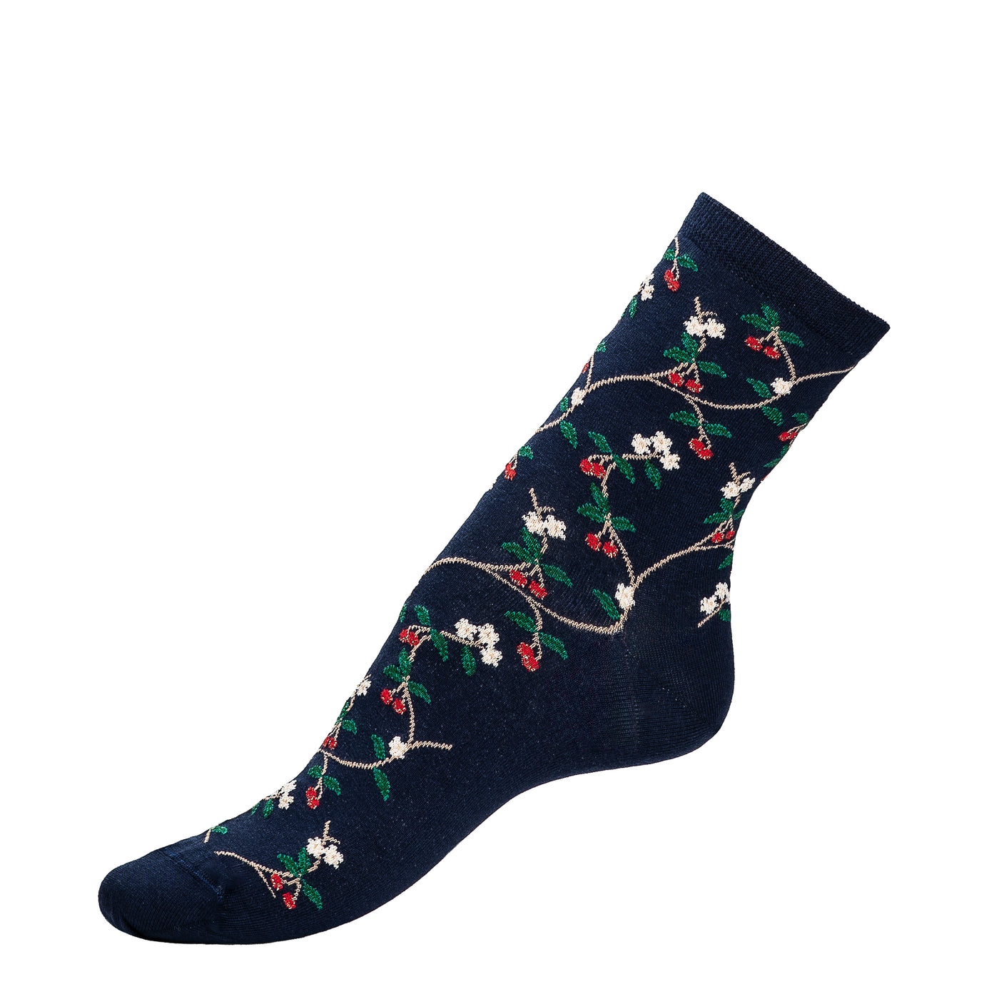 Les cerises - chaussettes femme - coton marine