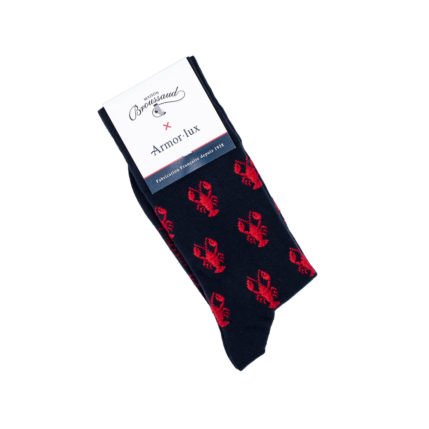 Armor-lux x Maison Broussaud lobster socks - men's socks - navy cotton