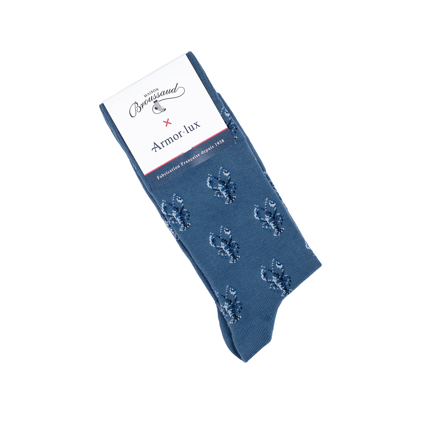 Armor-lux x Maison Broussaud lobster socks - men's socks - blue cotton