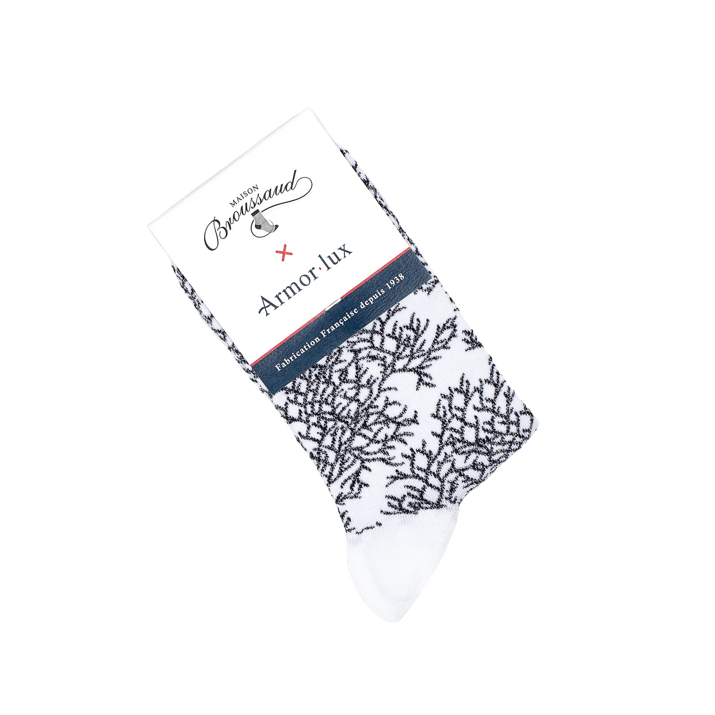 The "Corail" Armor-lux x Maison Broussaud - women's socks - white cotton