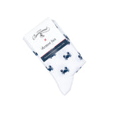Les crabes Armor-lux x Maison Broussaud - chaussettes femme - coton blanc bleu