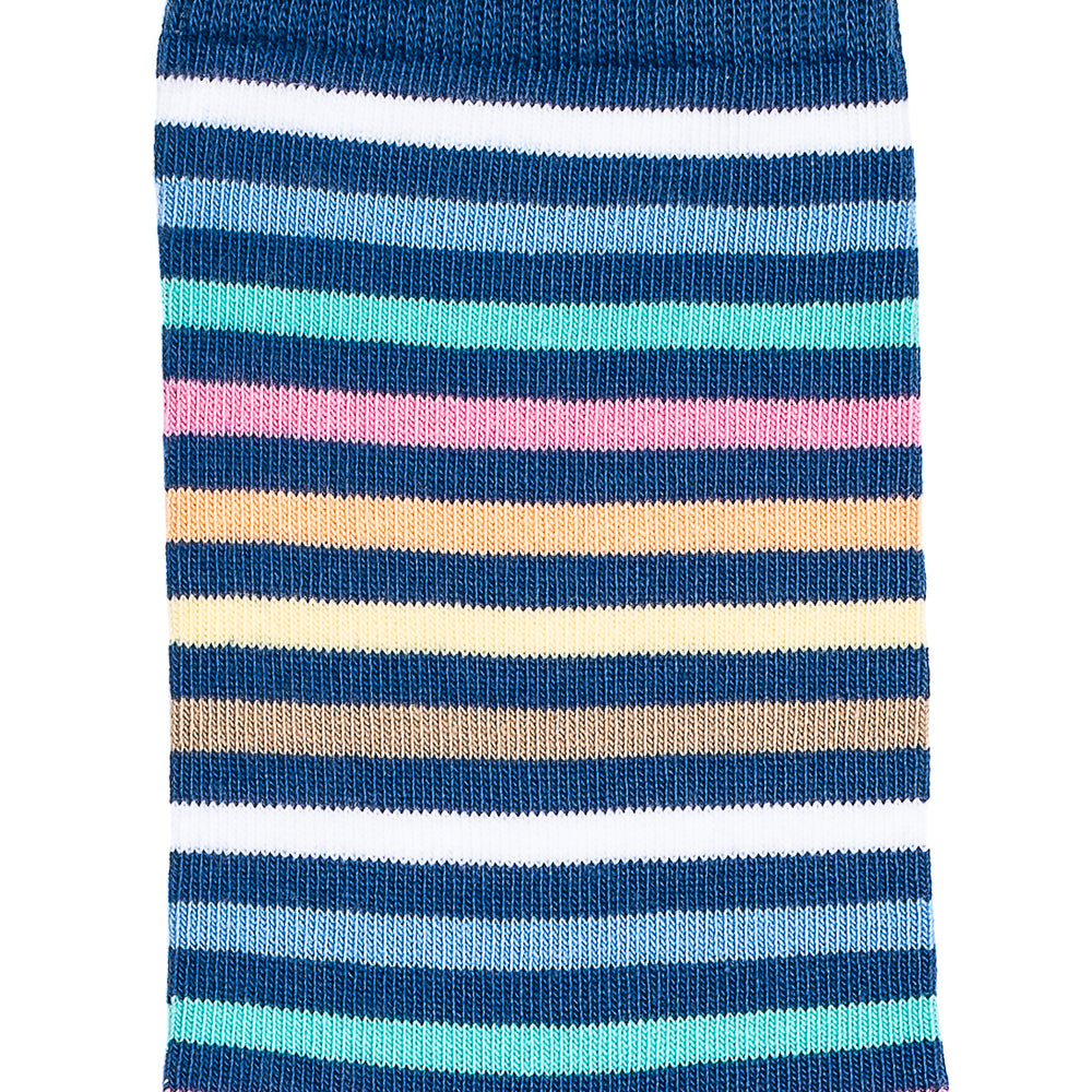 Armor-lux x Maison Broussaud multi-striped women's socks - blue cotton