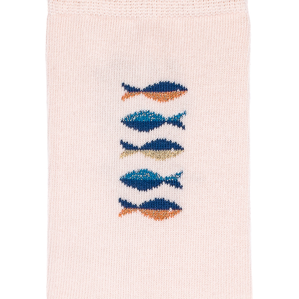 Les poissons Armor-lux x Maison Broussaud - chaussettes femme - coton rose
