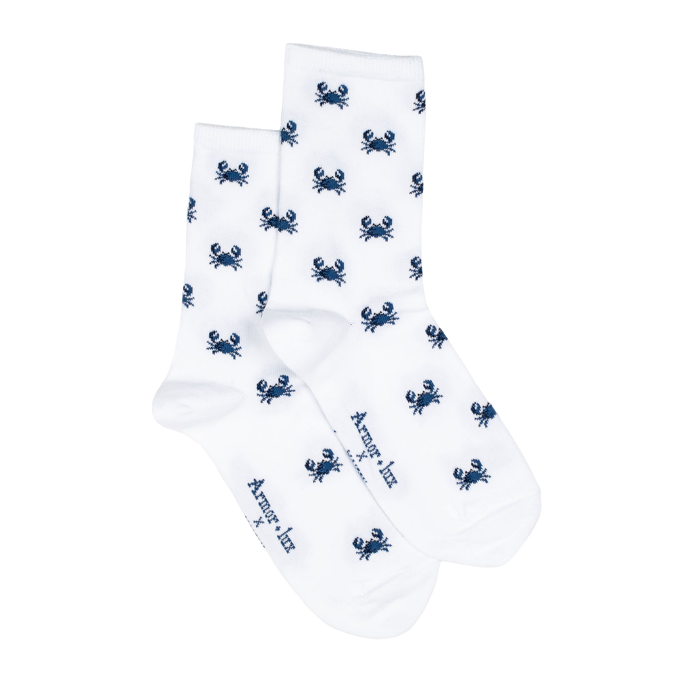Les crabes Armor-lux x Maison Broussaud - chaussettes femme - coton blanc bleu