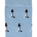 Armor-lux x Maison Broussaud headlights - men's socks - sky blue cotton