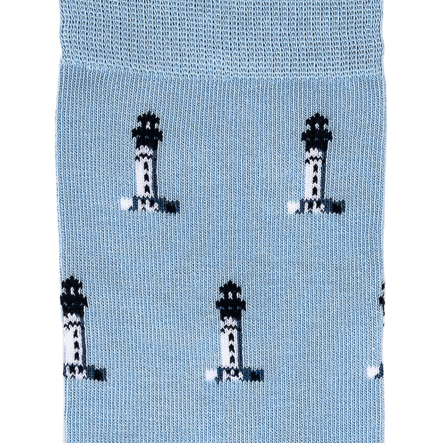 Armor-lux x Maison Broussaud headlights - men's socks - sky blue cotton
