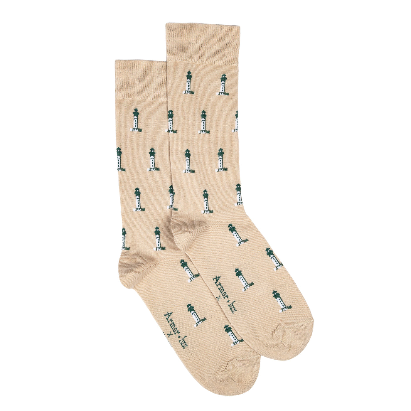 Armor-lux x Maison Broussaud headlights - men's socks - beige cotton