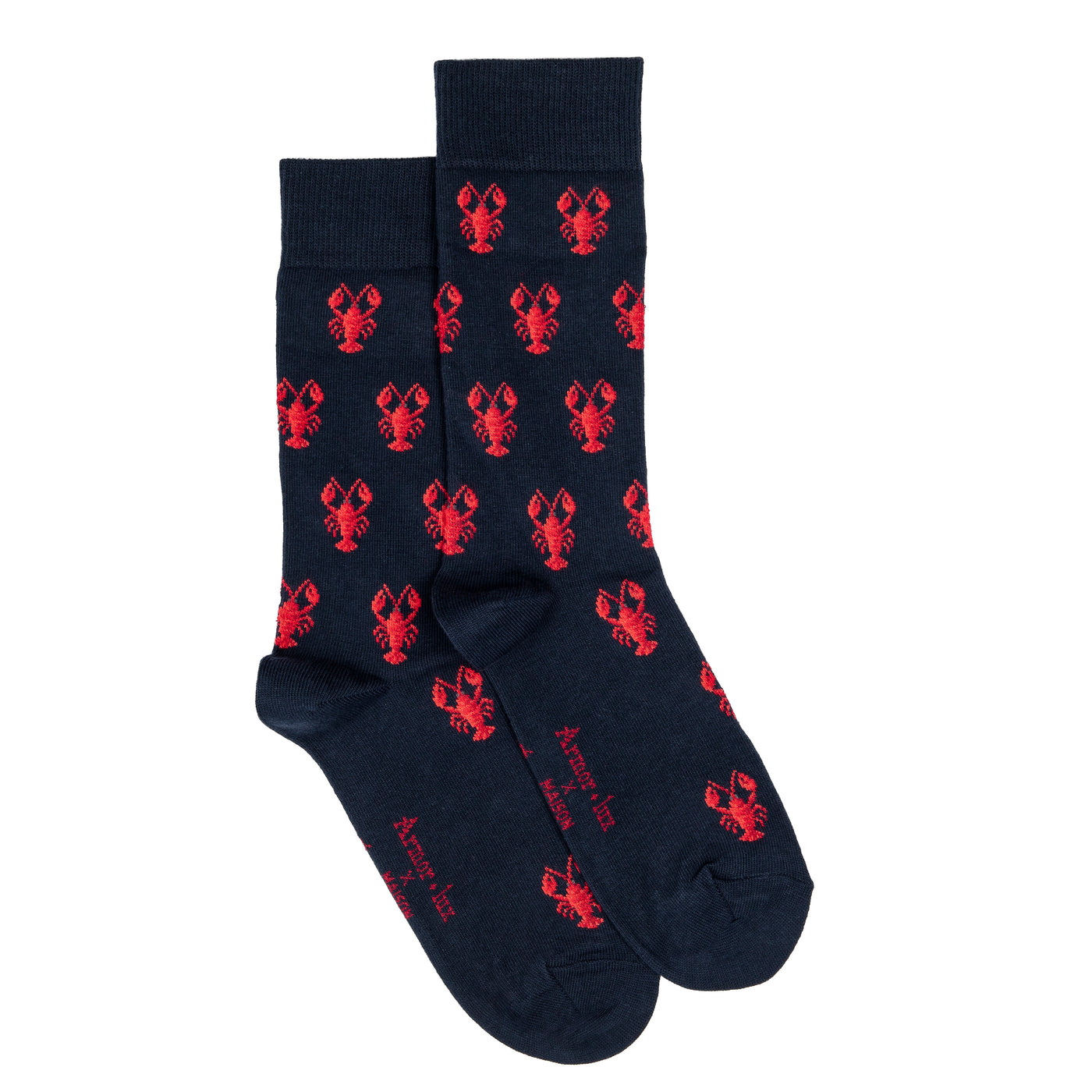 Armor-lux x Maison Broussaud lobster socks - men's socks - navy cotton