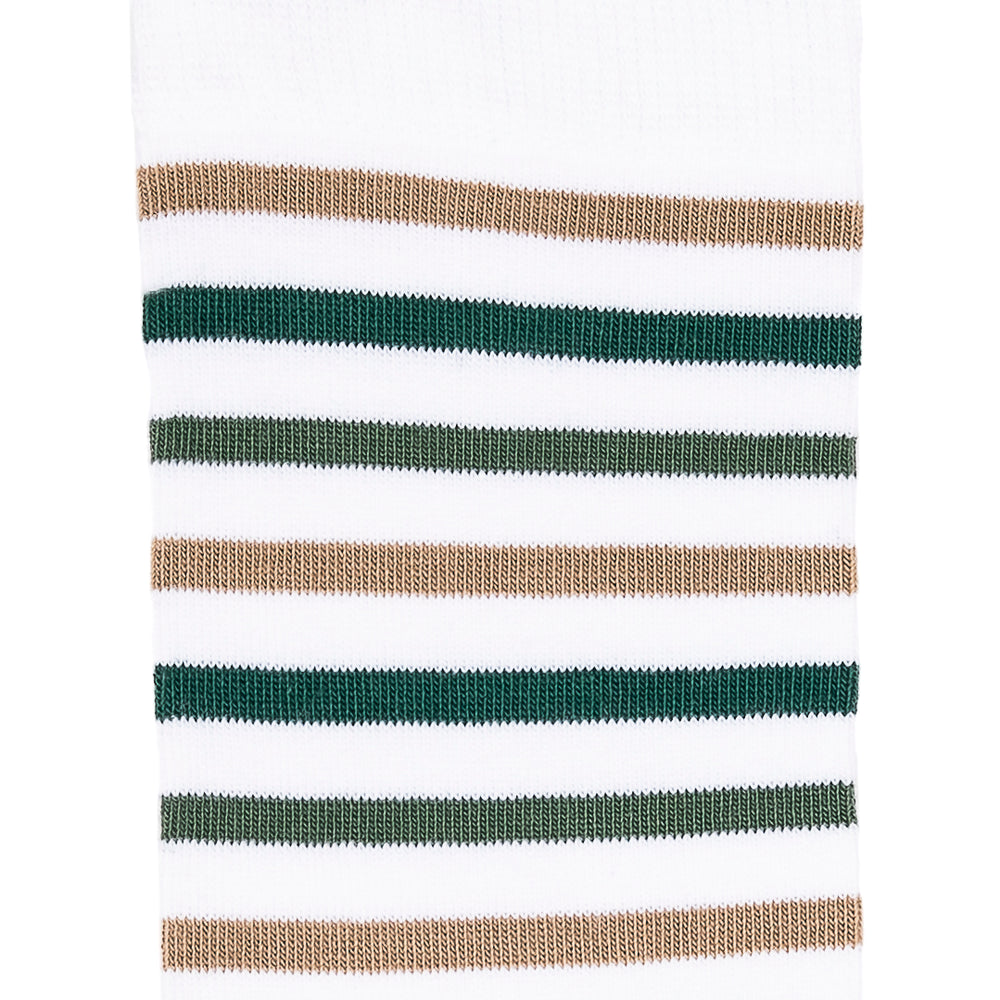 Armor-lux x Maison Broussaud multi-striped men's socks - white and green cotton