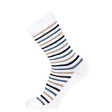 Armor-lux x Maison Broussaud multi-striped men's socks - white and blue cotton