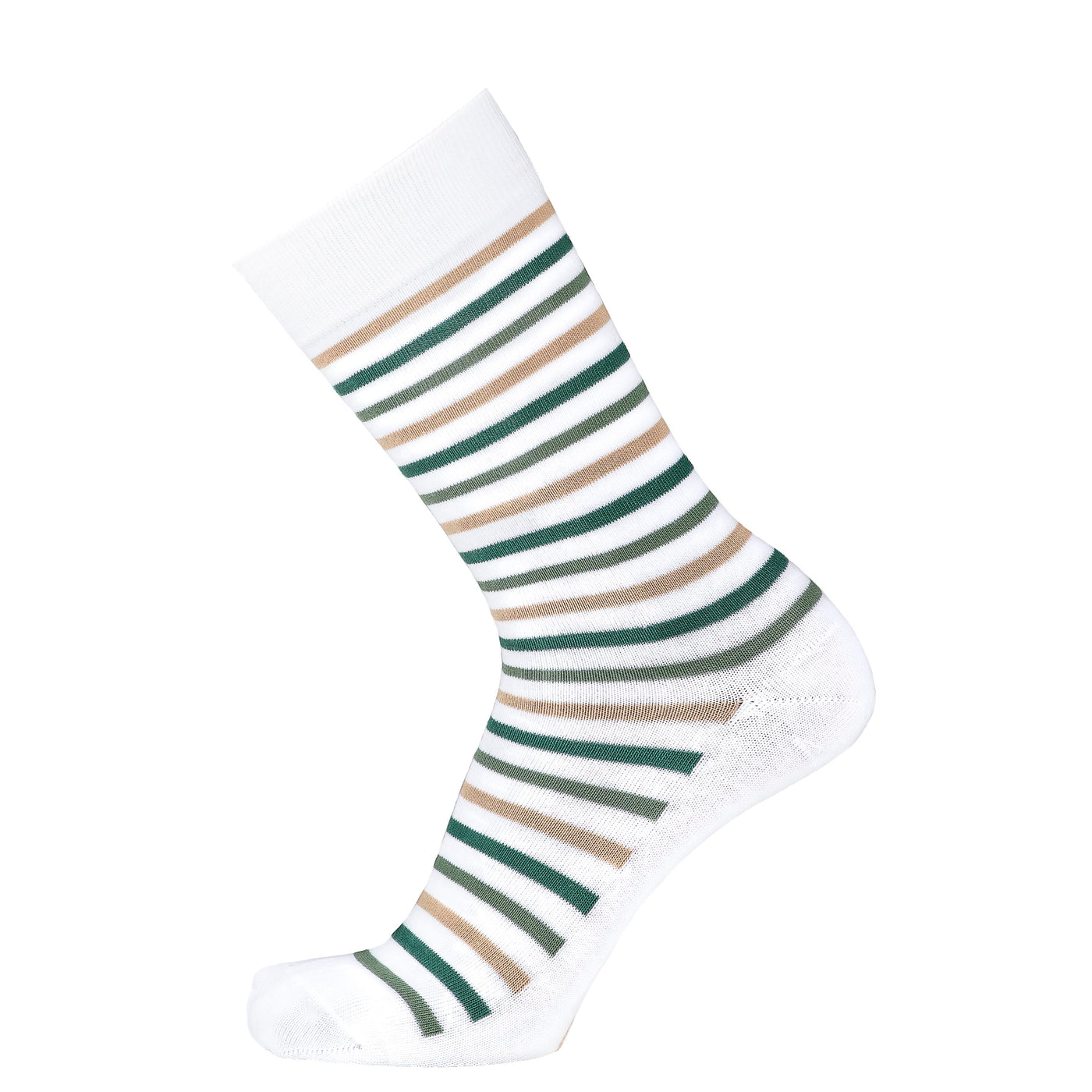 Armor-lux x Maison Broussaud multi-striped men's socks - white and green cotton