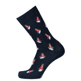 The Armor-lux x Maison Broussaud sailboats - men's socks - navy cotton