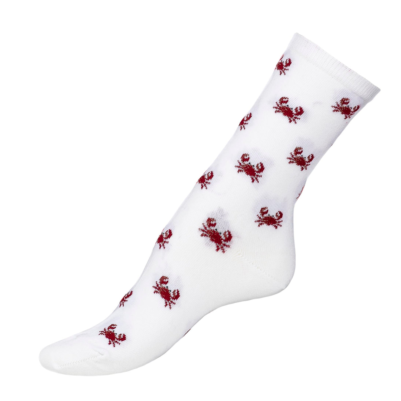 Armor-lux x Maison Broussaud crab socks - women's socks - white and red cotton