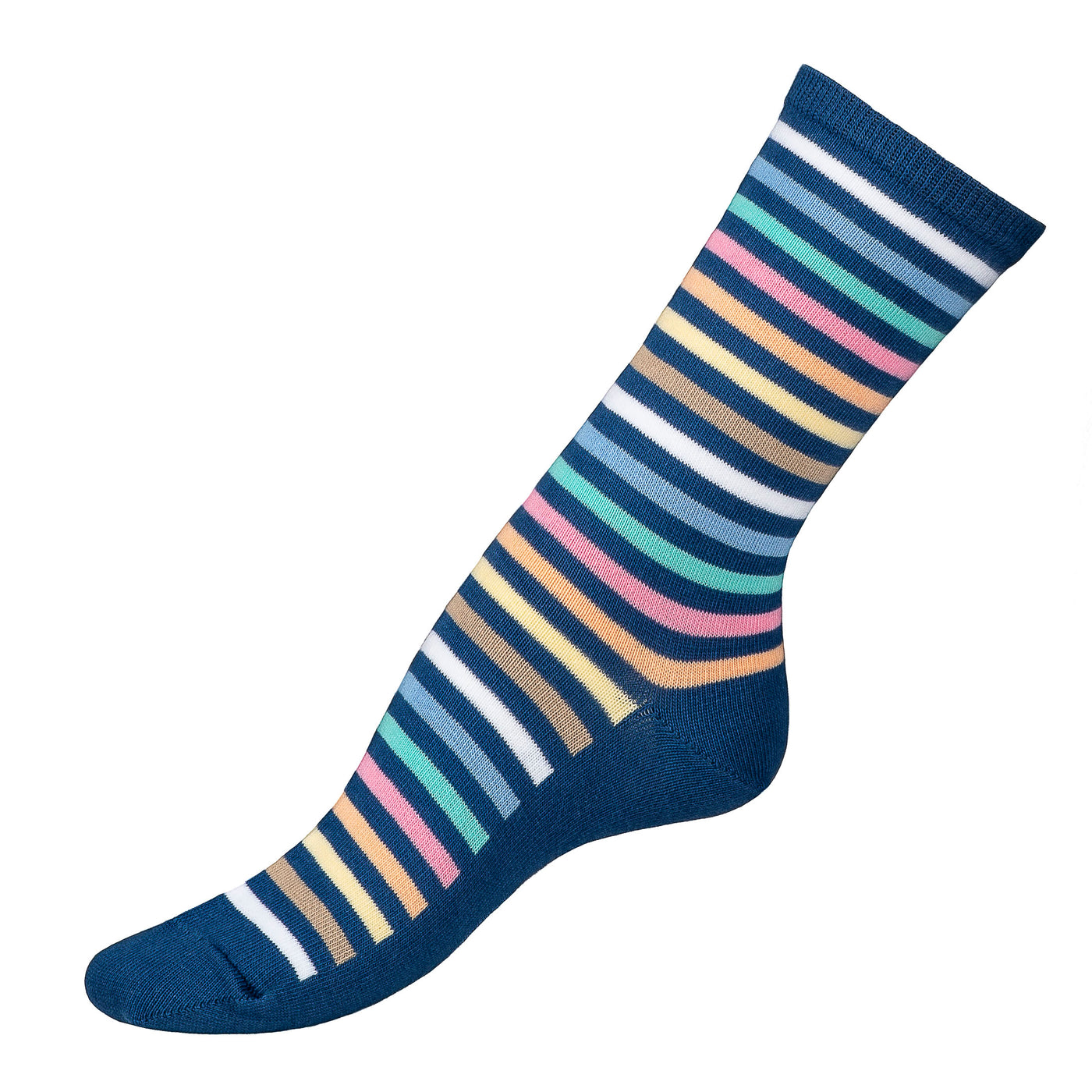 Armor-lux x Maison Broussaud multi-striped women's socks - blue cotton