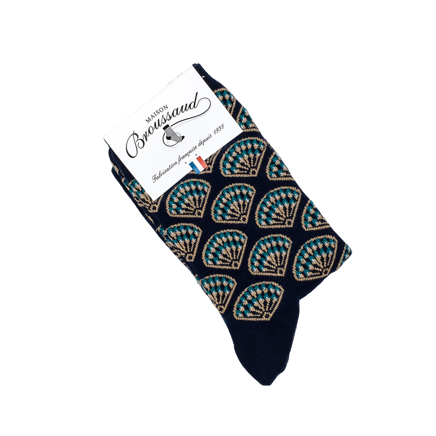 Les plumes - chaussettes femme - coton marine