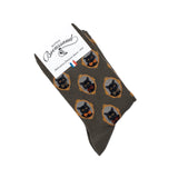 Les chats - chaussettes femme - coton kaki