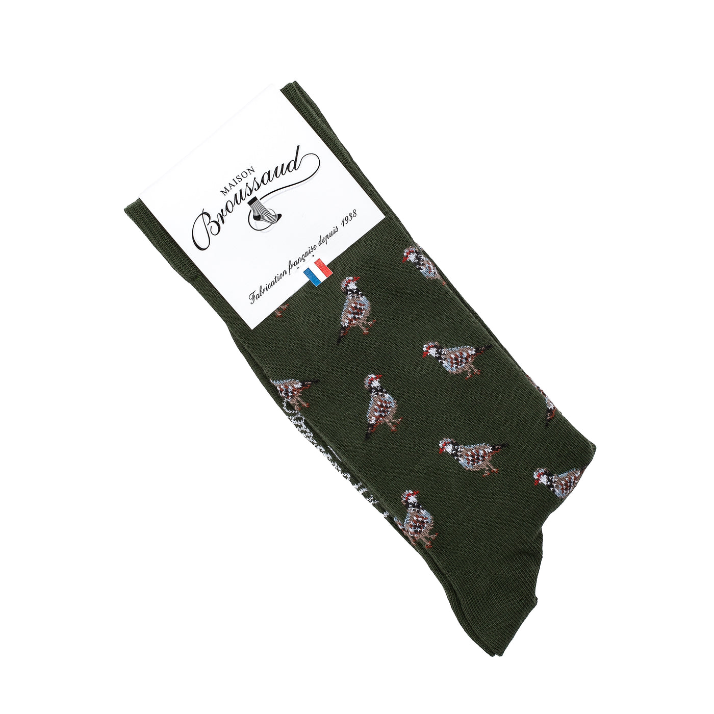 Les perdrix - chaussettes homme - coton kaki