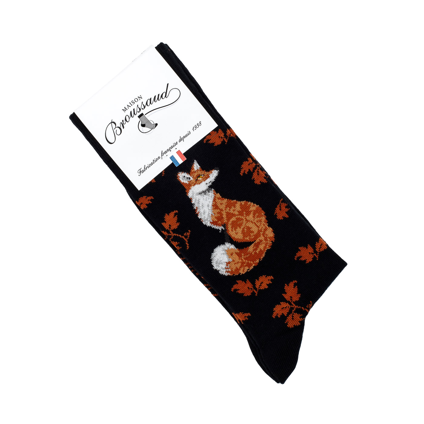 Renard - chaussettes homme - coton noir