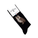 Le hibou - chaussettes homme - coton noir