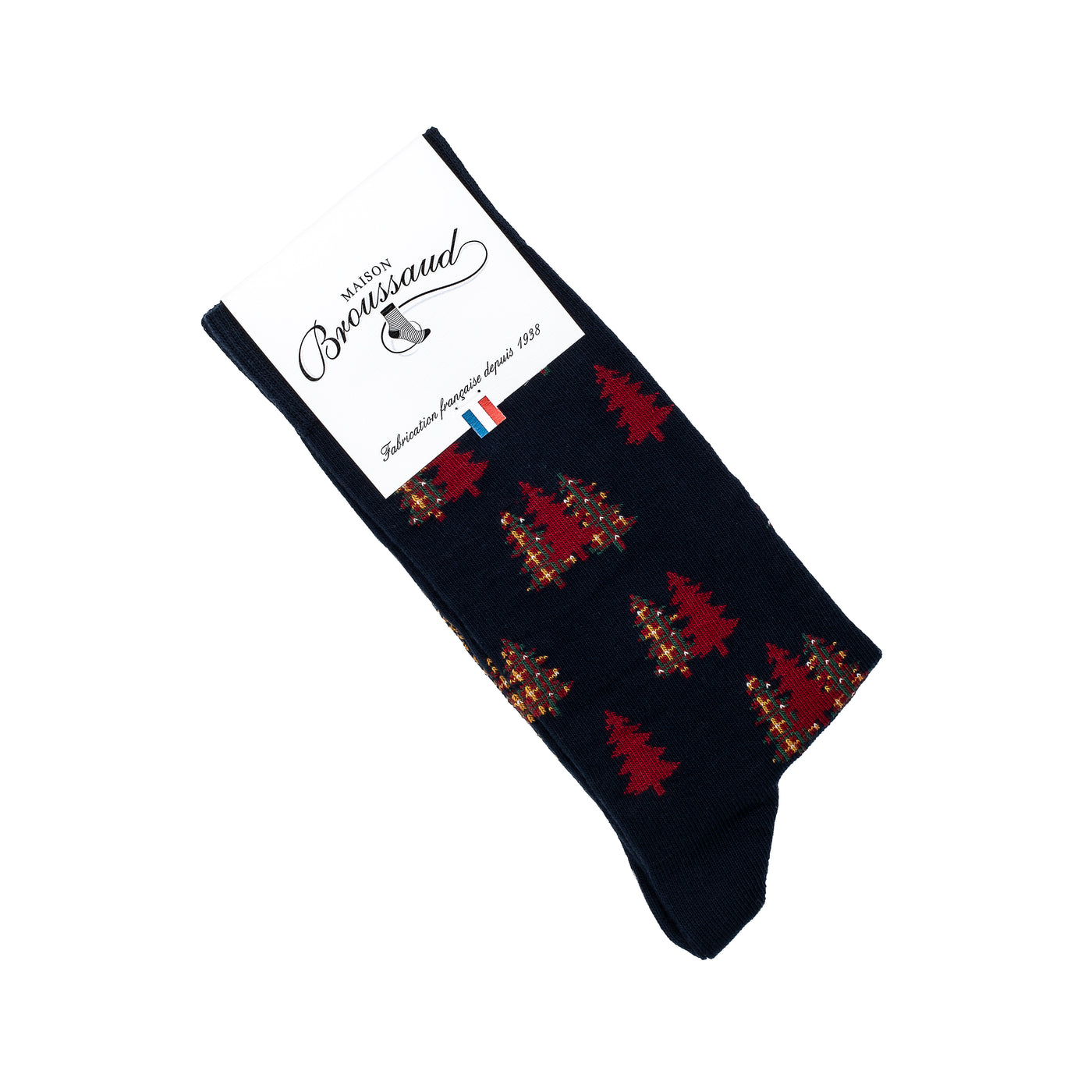 Les sapins - chaussettes homme - coton marine