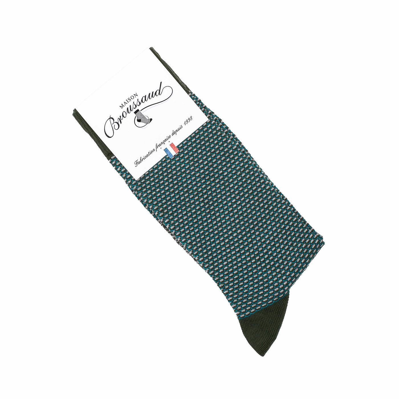 La maille-fantaisie - chaussettes homme - coton kaki