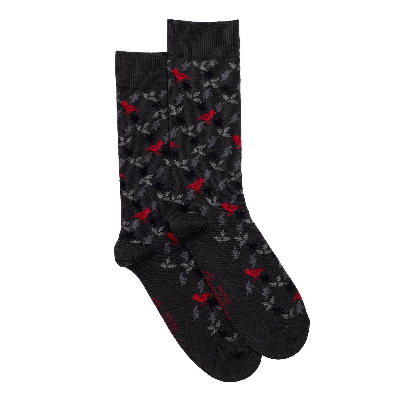 Les feuillages - chaussettes homme - coton anthracite