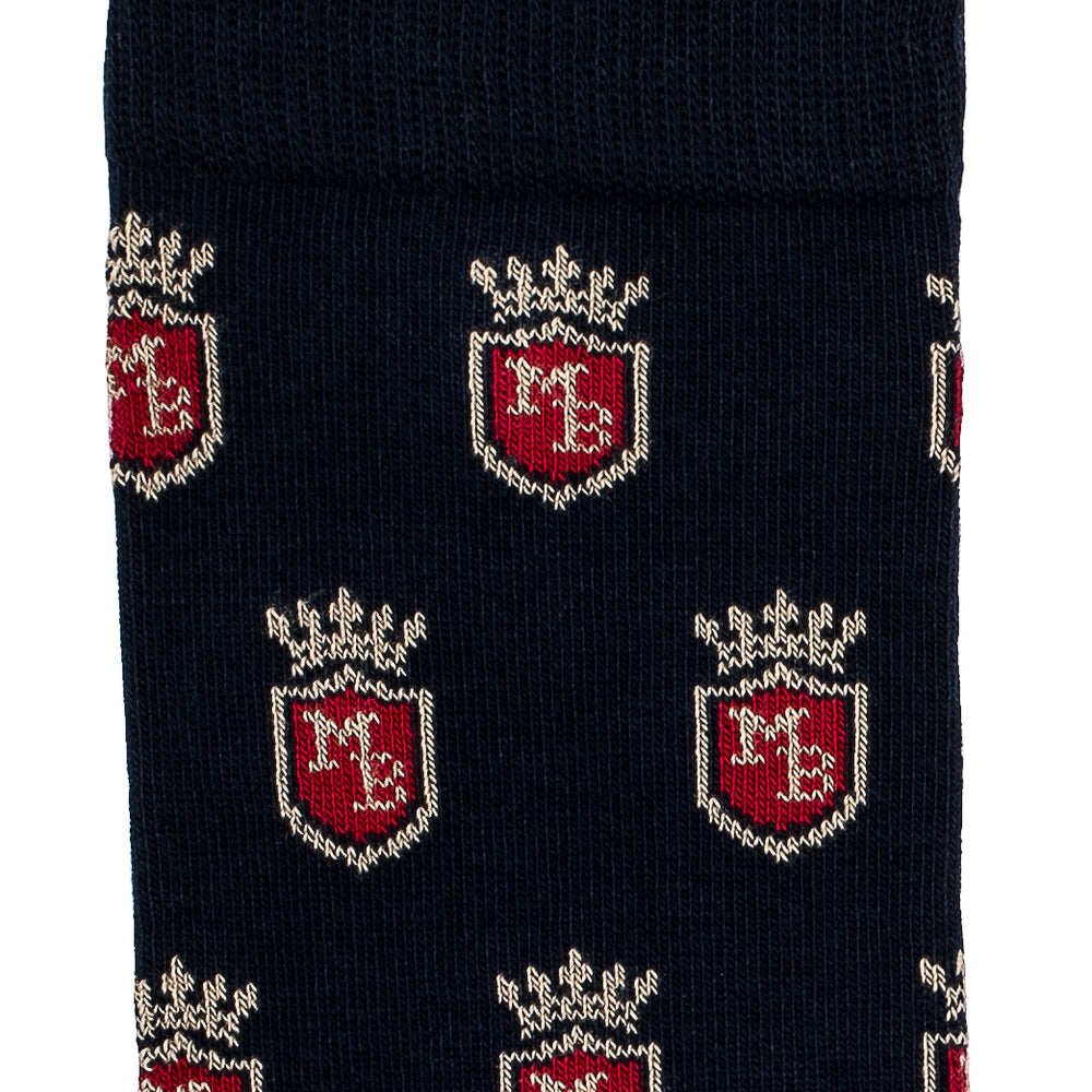 Blason - chaussettes homme - coton marine