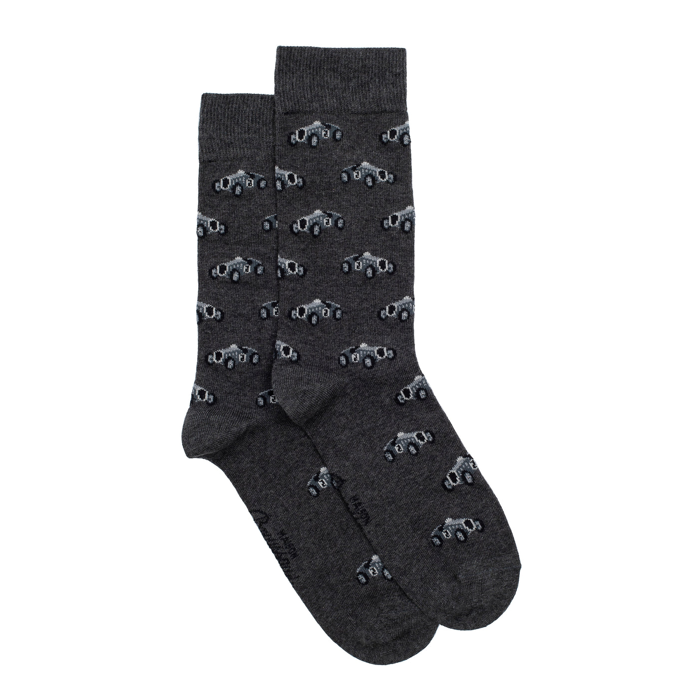 Les autos - chaussettes homme - coton anthracite