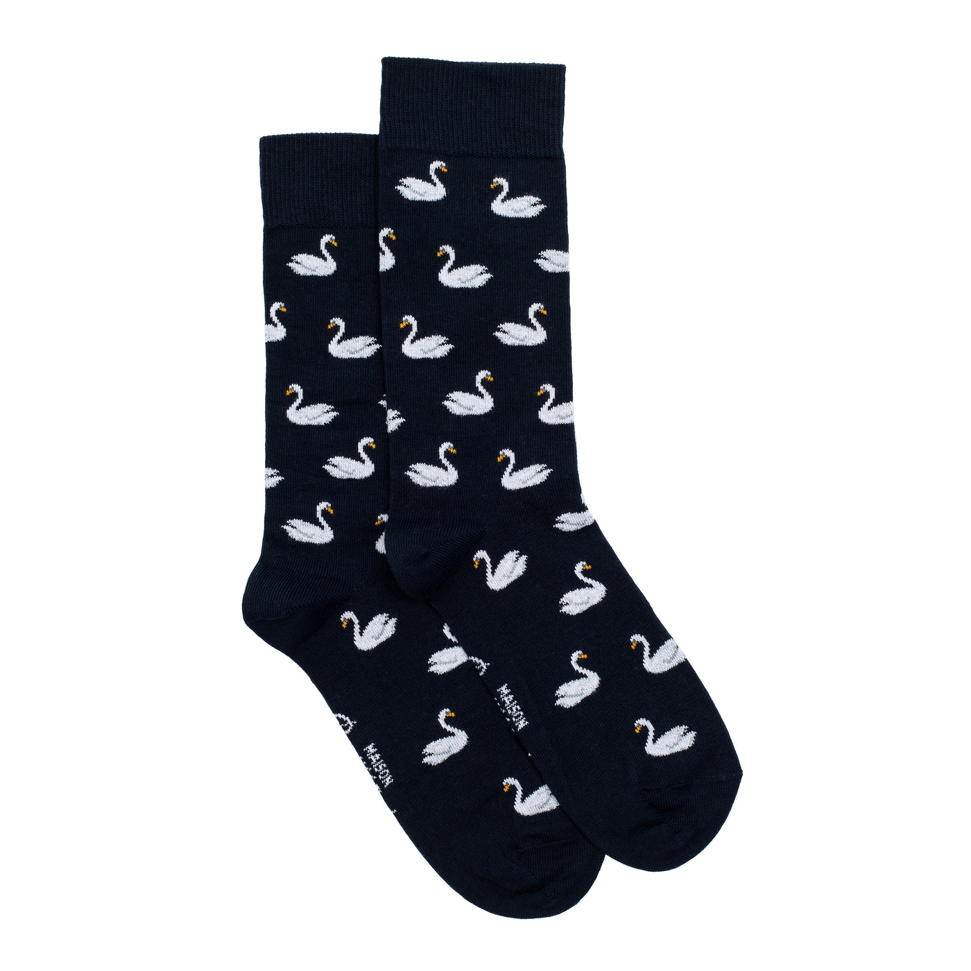 Les cygnes - chaussettes homme - coton marine
