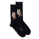 Le hibou - chaussettes homme - coton noir